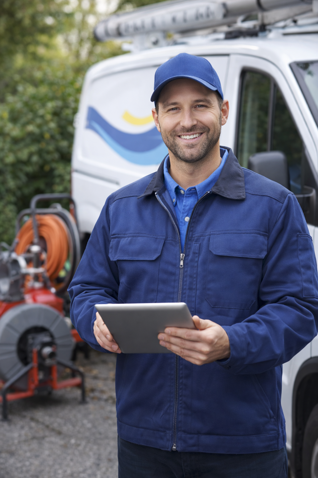 Rohrreinigungstechniker im Einsatz